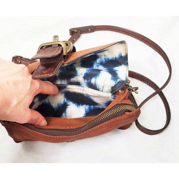 Cynthia Vincent Womens Brown Leather Mini Crossbody Bag Purse - Picture 8 of 10